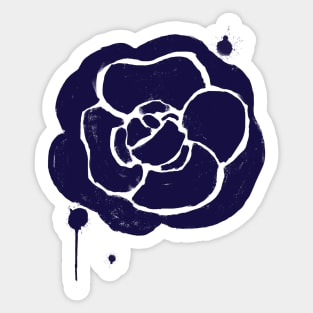 Navy Camellia Sticker